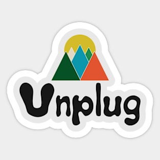 Unplug light Colorful Retro Vintage Sunset Red Orange Yellow Triangle Sticker